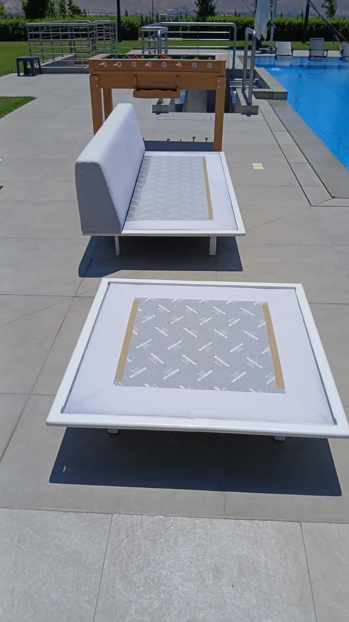 Protected outdoor furniture after coating service